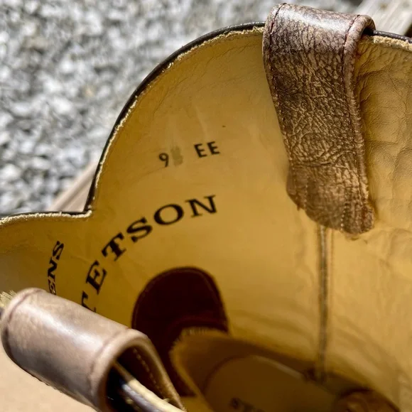 Like NEW! STETSON HANDMADE MEN’S COWBOY BOOTS SIZE 9 EE - Picture 7 of 8